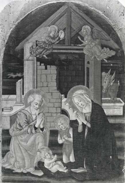 Christie's — Pseudo Pier Francesco Fiorentino - sec. XV - Adorazione del Bambino con san Giovannino e angeli — insieme